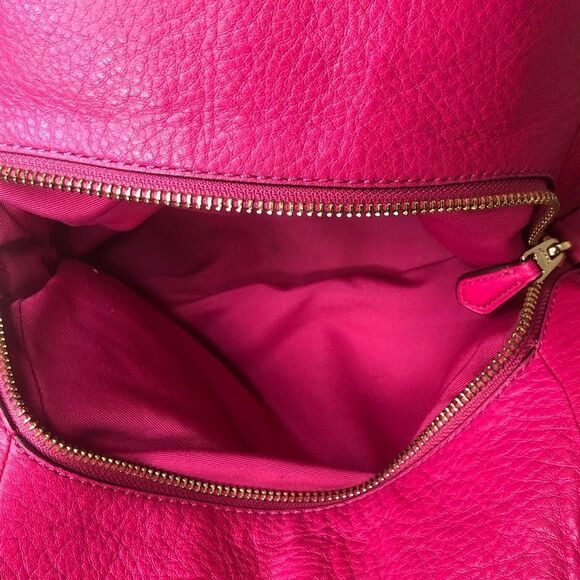 COACH Madison Phoebe Tumbled Hot Pink Leather 3 Section Shoulder Bag VINTAGE - Picture 14 of 17